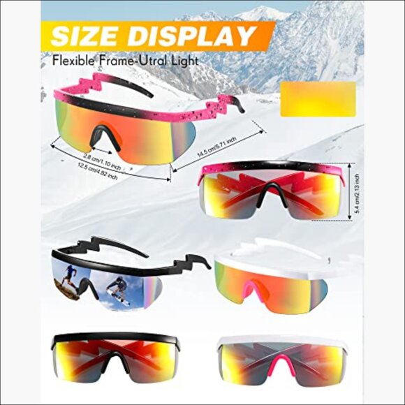 12 Pairs Semi Rimless Retro Sunglasses PC Rubber Wrap Around main image 6